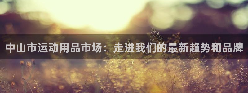 意昂体育4招商：中山市运动用品市场：走进我们的最新趋势和品牌